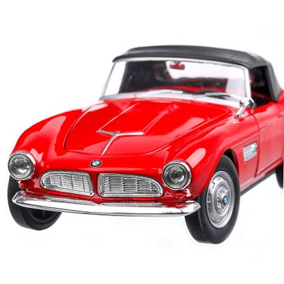 BMW 507 Roadster cu acoperis negru 1956, macheta auto, scara 1:24, rosu, Welly