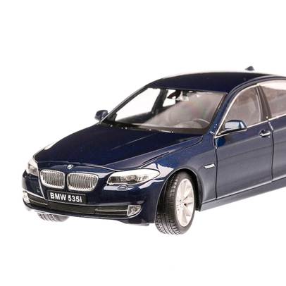 BMW 535i (F10) 2010, macheta auto, scara 1:24, albastru inchis metalizat, Welly