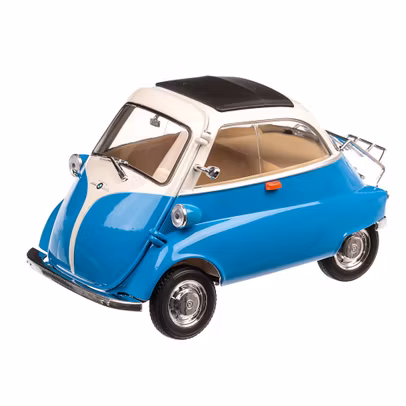 BMW Isetta 250 1961, macheta auto, scara 1:18, albastru cu alb, Welly