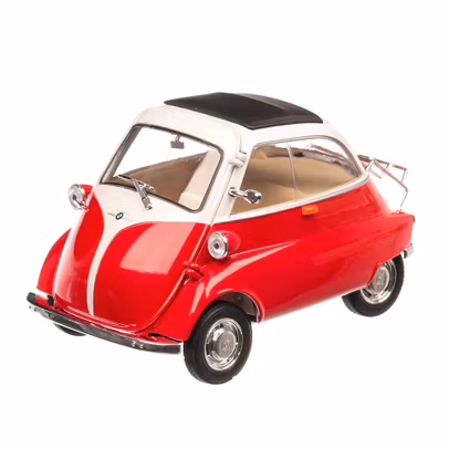 BMW Isetta 250 1961, macheta auto, scara 1:18, rosu cu alb, Welly