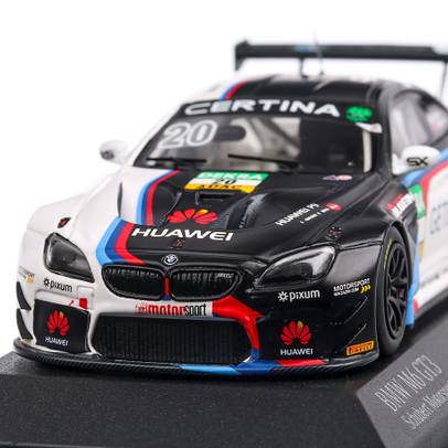 BMW M6 GT3 #20 Schubert 2016, macheta auto, scara 1:43, alb cu negru, rosu si albastru, Minichamps
