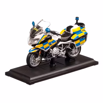 BMW R 1200 RT POLICE Authority UK 2020, macheta motocicleta, scara 1:18, alb, Maisto-2