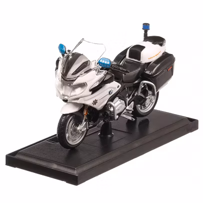 BMW R 1200RT California High Patrol 2020, macheta motocicleta, scara 1:18, alb cu negru, Maisto-2