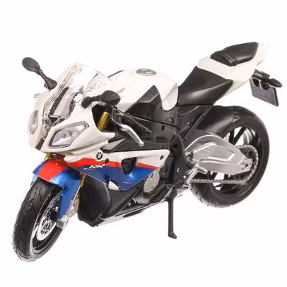 BMW S1000RR 2010, macheta motocicleta, scara 1:12, alb cu albastru, Maisto-2