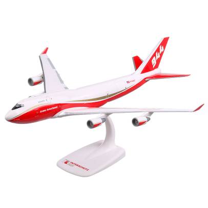 Boeing 747-400 Global Supertanker Services 2017, macheta avion scara 1:250, alb cu rosu, Herpa