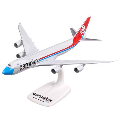 Boeing 747-8F Cargolux 2012, macheta avion scara 1:250, alb cu rosu, Herpa