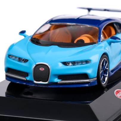 Bugatti Chiron 2016, macheta auto, scara 1:43, albastru, Atlas