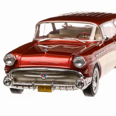 Buick Century Caballero Estate 1957, macheta  auto, scara 1:18, rosu cu bej, BoS-Models
