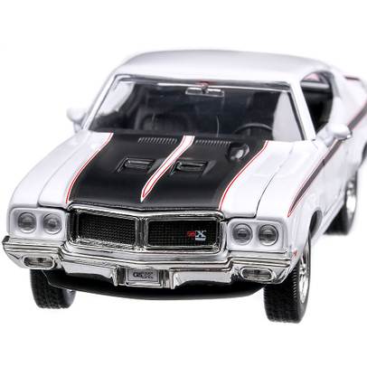 Buick GSX 1970, macheta auto scara 1:24, alb cu negru, Welly