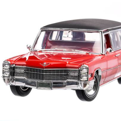 Cadillac S&S Limousine 1966, macheta auto, scara 1:18, rosu cu negru, GreenLight