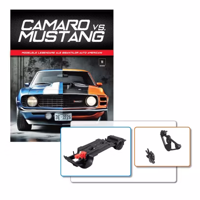 Camaro vs Mustang Nr.11 Kit Construibil 1:18 - podeaua Chevrolet Camaro si componente motor Ford Mustang