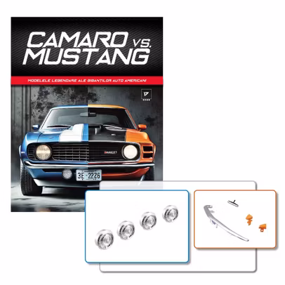 Camaro vs Mustang Nr.17 kit construibil 1:18 capace jante Camaro si grila frontala Mustang