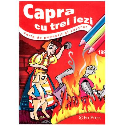 Capra cu trei iezi - Carte de povesti si colorat 