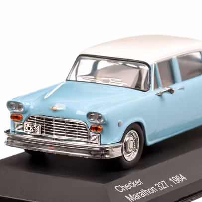 Checker Marathon 327 1964, macheta auto scara 1:43, bleu, White Box-8