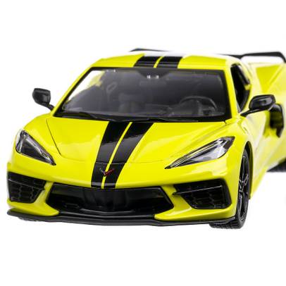 Chevrolet Corvette C8 2020, macheta auto, scara 1:24, galben, Maisto