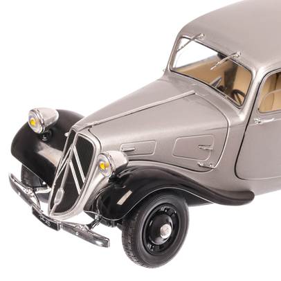 Citroen Traction 1937, macheta auto scara 1:18, gri cu negru, window box, Solido-5