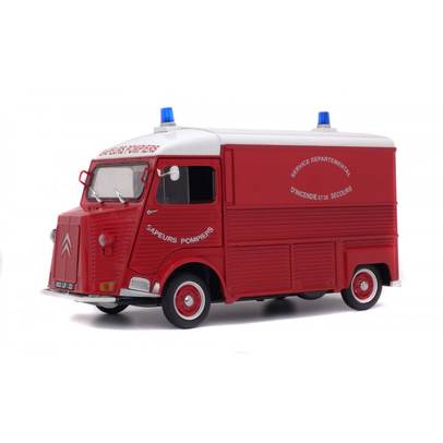 Citroen Type HY Pompieri 1969, macheta auto, scara 1:18, limited edition, alb cu rosu, Solido