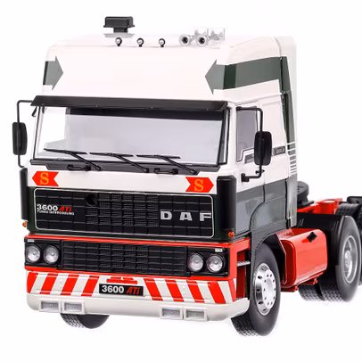 DAF 3600 Space Cab Eddie Stobart LTD 1986, macheta cap tractor, scara 1:18, alb cu negru si rosu, Road Kings