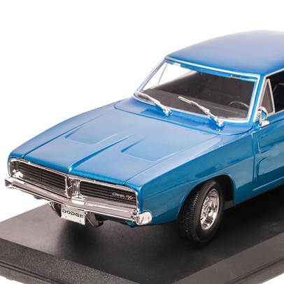 DODGE CHARGER R/T 1969, macheta auto scara 1:18, albastru, window box, Maisto-4