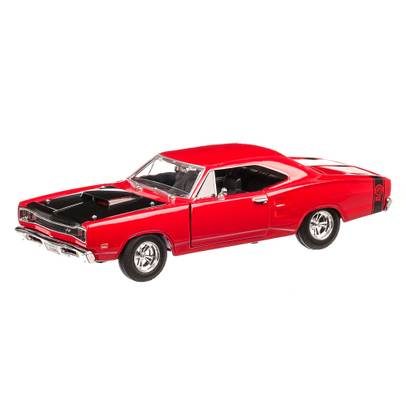 Dodge Coronet Super Bee 1969, macheta auto, scara 1:24, rosu, window box, Motormax