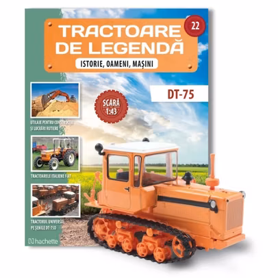 DT-75 URSS macheta tractor pe senile 1:43 Hachette Tractoare de legenda nr 22