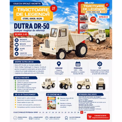 Zetor 50 Super 1966 Cehoslovacia macheta tractor 1:43 Hachette Tractoare de legenda Nr.26
