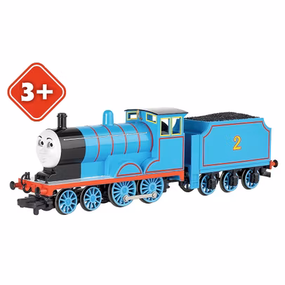 Locomotiva Edward the Blue Engine cu ochi mobili – Bachmann 58746BE – OO HO 1:87 - vedere 3/4 stanga fata