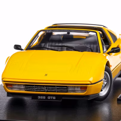 Ferrari 328 GTS 1985, macheta auto scara 1:18, galben, KK Scale
