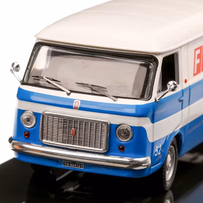 Fiat 238 Van Service1971, macheta  autoutilitara, scara 1:43, bleu cu alb, IXO