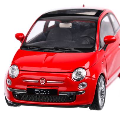 Fiat 500 2007, macheta auto, scara 1:24, rosu, Welly
