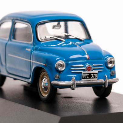 Fiat 600D FITITO 1962, macheta auto,  scara 1:43, albastru, Atlas