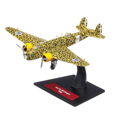 Fiat BR 20 Cicogna Italia 1943, negru cu galben, macheta avion scara 1:144, Atlas