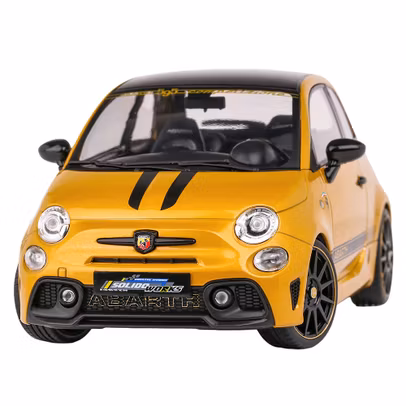 Macheta Fiat F595 Abarth 1:18 Galben 2022 Solido Works - vedere din fata