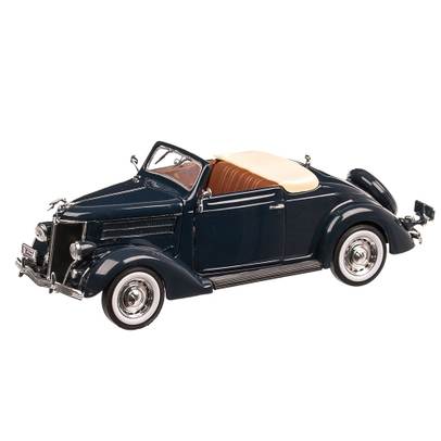 Ford De Luxe Convertible 1936, macheta auto, scara 1:24, albastru inchis, Welly