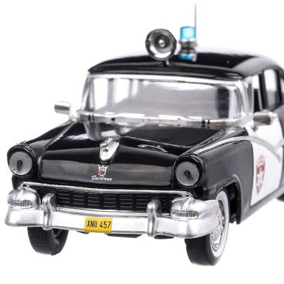Ford Fairlane  Police 1955, macheta auto scara 1:43, negru, Magazine Models
