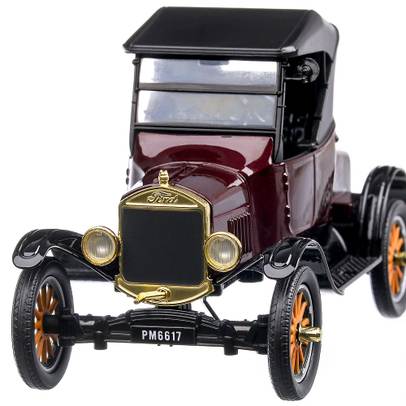 Ford Model T Runabout 1925, macheta auto scara 1:24, visiniu cu negru, MotorMax