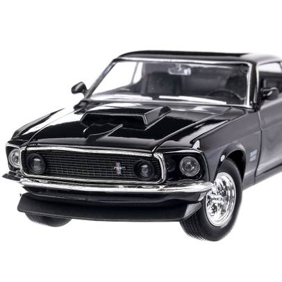 Macheta auto Ford Mustang Boss 429 1970, scara 1:24, negru, Welly-3