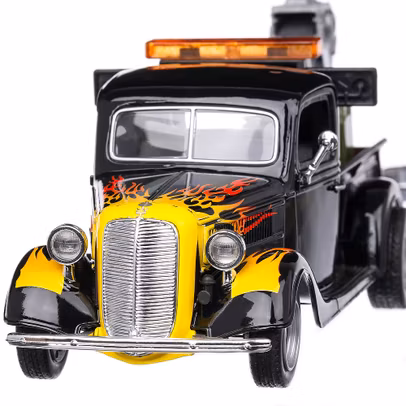 Ford Pickup Wrecker 1937, macheta auto scara 1:24, negru, MotorMax