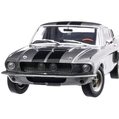 Ford Shelby Mustang GT-500 1967, macheta auto, scara 1:18, gri cu dungi negre, Solido