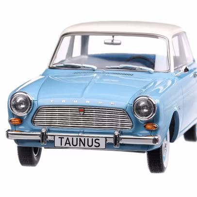 Ford Taunus 12M  P4 Limousine 1965, macheta  auto, scara 1:18, bleu cu alb, BoS-Models-3