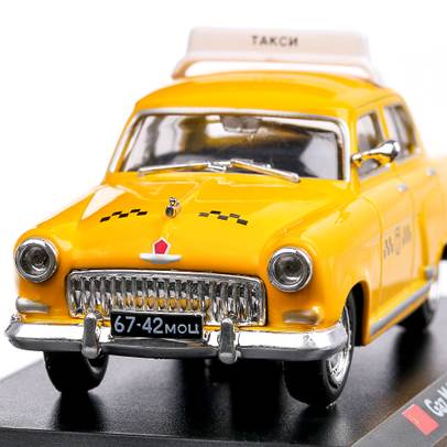 Gaz M-21 Volga Taxi Moscova 1955, macheta auto, scara 1:43, galben, Magazine Models