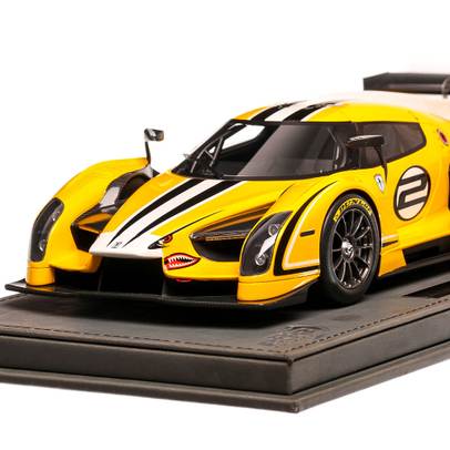 Glickenhaus SCG 003C 2015, macheta auto, scara 1:18, galben cu negru, BBR Models-6