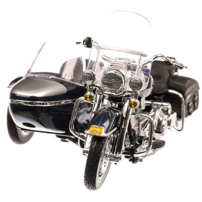 Harley-Davidson cu atas FLHRC Road King Classic 2001, macheta motocicleta, scara 1:18, albastru cu argintiu, Maisto