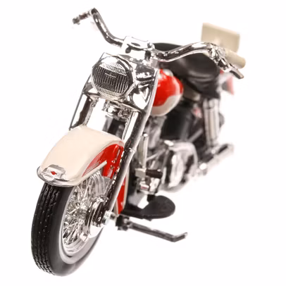 Harley-Davidson FLH DUO GLIDE 1958, macheta motocicleta, scara 1:24, rosu cu alb, Maisto