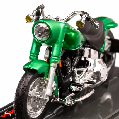 Harley-Davidson FLSTF street Stalker 2000, macheta motocicleta, scara 1:18, verde metalizat, Maisto