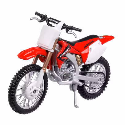 Honda CRF 450R 2014, macheta motocicleta, scara 1:18, rosu cu alb, Bburago-2