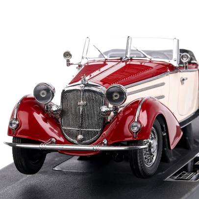 Horch 855 Roadster 1939, macheta auto, scara 1:18, visiniu cu alb, Sun Star