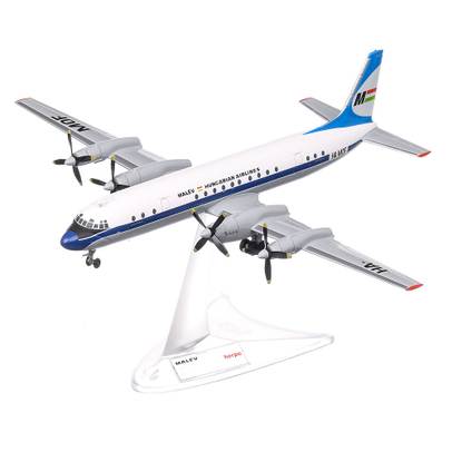 Ilyushin IL-18 HA-MOF Malev Hungarian Airlines 2008, macheta avion, scara 1:200, alb cu albastru, Herpa