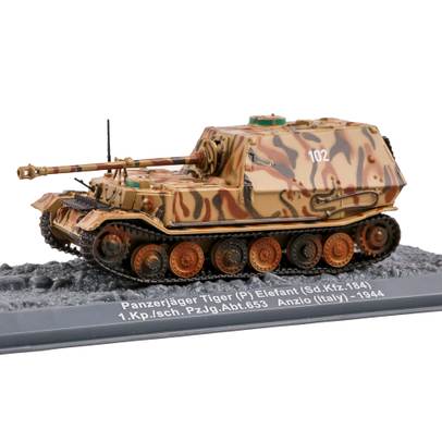 Macheta vehicul militar Panzerjager Tiger Elefant (Sd.Kfz. 184) Italy 1944 scara 1:72 camuflaj maro Magazine Models
