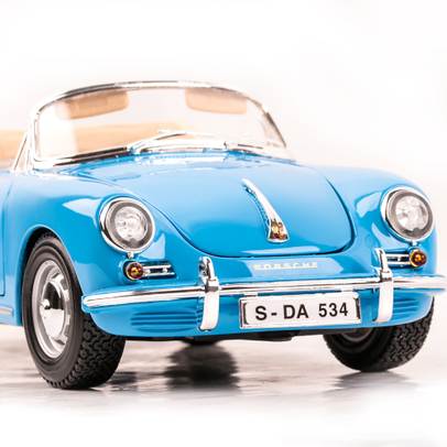 Porsche 356B Cabriolet (1961), scara 1:18, albastru, Burago
